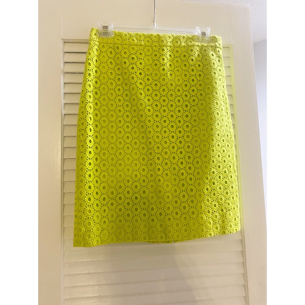 J. Crew Neon Eyelet Lace No. 2 Pencil Skirt
